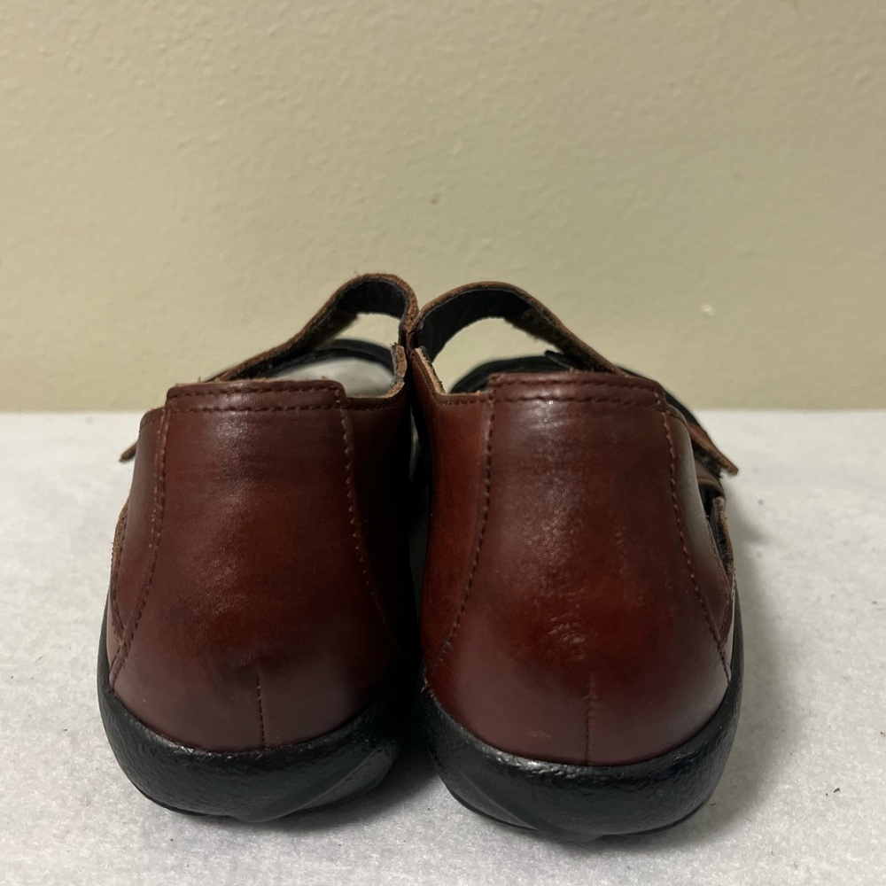NAOT 'Papaki' Black Velvet & Brown Leather Mary Jane Sandals EU 39 | US 8.5 - Picture 9 of 12